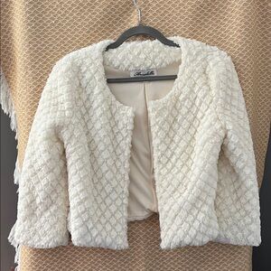 Annabelle Cream Teddy/Faux Fur Overcoat